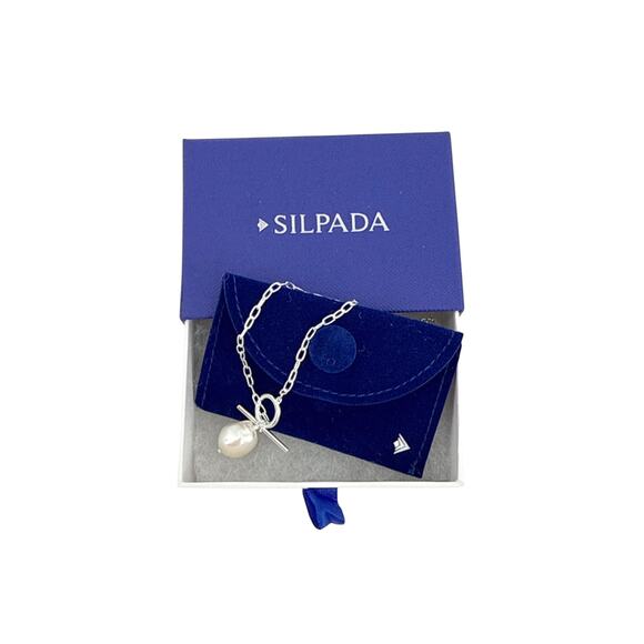 SILPADA Center Attention Silver Freshwater Pearl Necklace - Picture 6 of 13